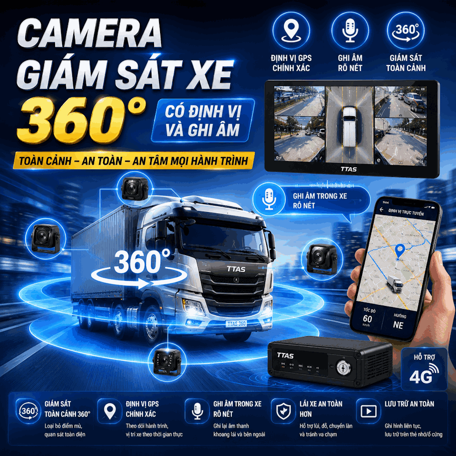 Camera giám sát xe từ xa qua điện thoại tích hợp GPS, 360 độ và ghi âm chất lượng cao