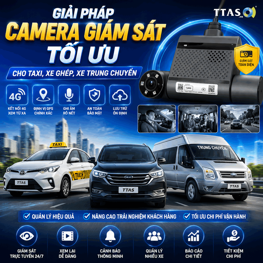 Camera Hành Trình T2000 Giám Sát Từ Xa Taxi Grab