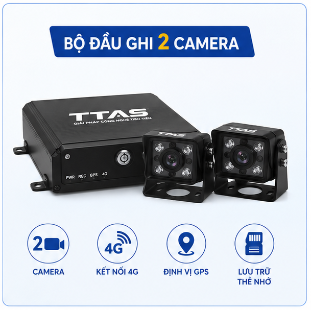 Combo 2 Camera + Đầu Ghi TAS68S + Thẻ 128GB + 1 năm SIM 4G max dung lượng