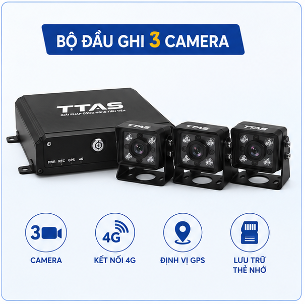 Combo 3 Camera + Đầu Ghi TAS68S + Thẻ 128GB + 1 năm SIM 4G max dung lượng