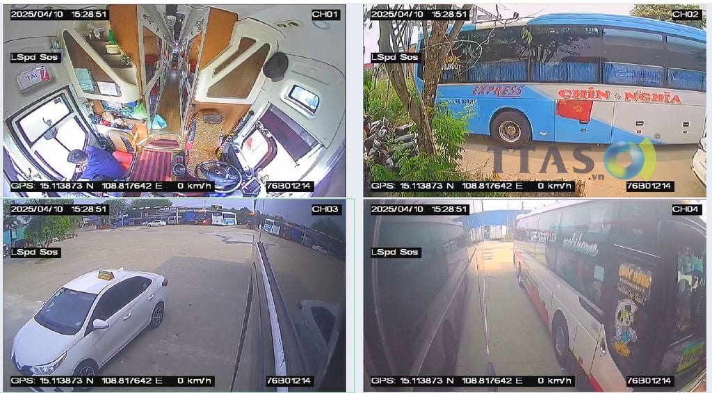 Hình ảnh giám sát camera tren xe khách của nhà xe Chín Nghĩa