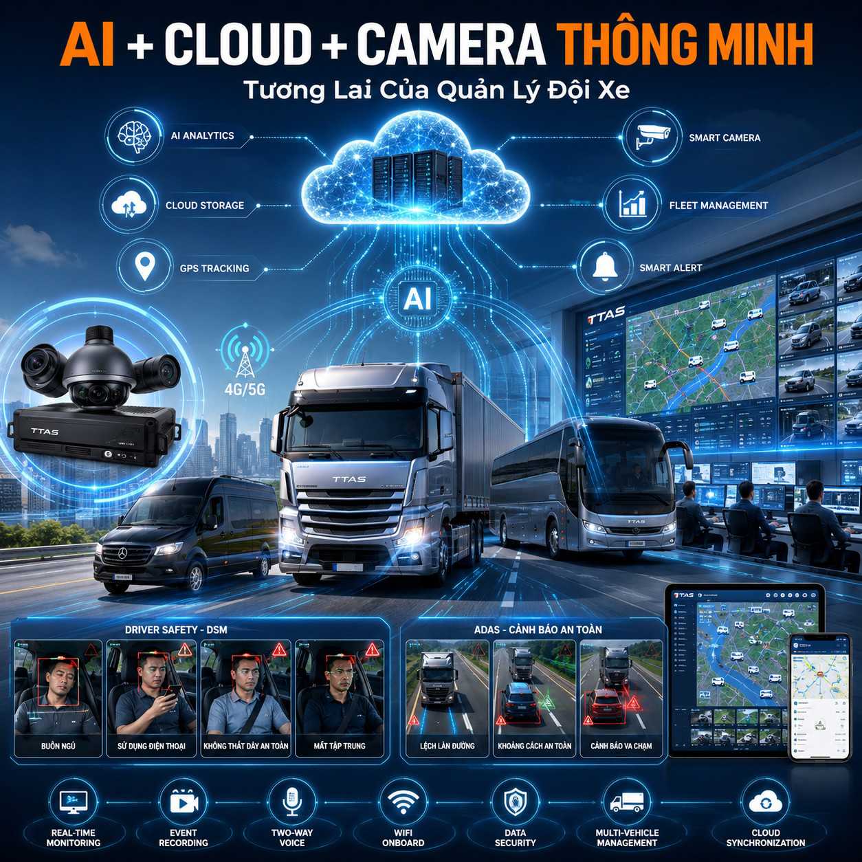 Tương Lai Của Quản Lý Đội Xe: AI + Cloud + Camera Thông Minh