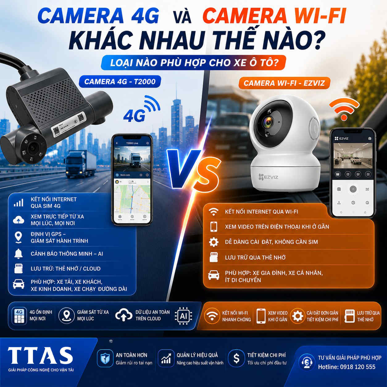 Camera 4G và Camera Wi-Fi Khác Nhau Thế Nào? Loại Nào Phù Hợp Cho Xe Ô Tô?