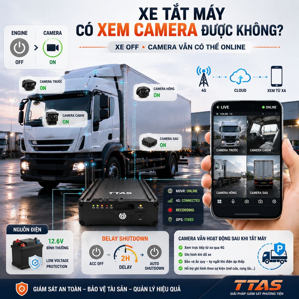 &nbsp;Xe Tắt Máy Có Xem Camera Được Không? Camera Xe Có Ghi Hình Khi Đỗ?