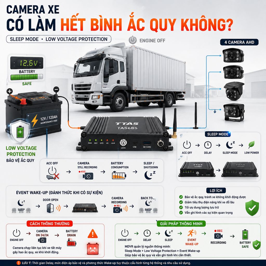 Camera Xe Có Làm Hết Bình Ắc Quy Không?