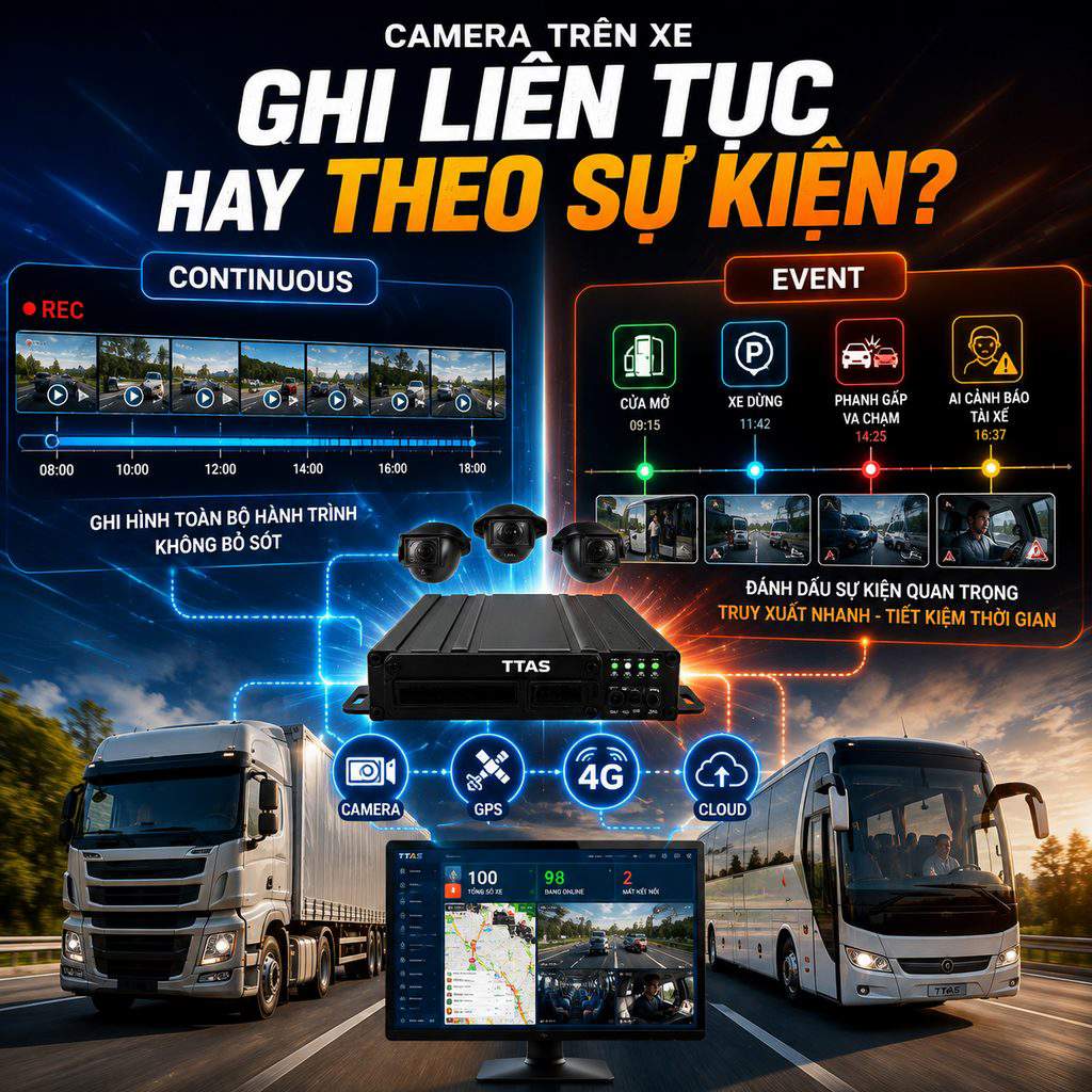 Camera Trên Xe Ghi Hình Liên Tục Hay Theo Sự Kiện? Nên Chọn Chế Độ Nào?