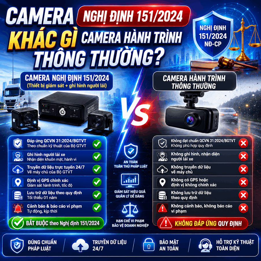 Camera Nghị định 151/2024 khác gì camera hành trình thông thường?