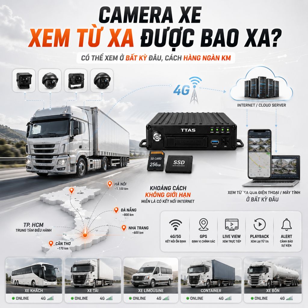 Camera Xe Xem Từ Xa Được Bao Xa? Có Thể Xem Khi Xe Ở Tỉnh Khác Không?