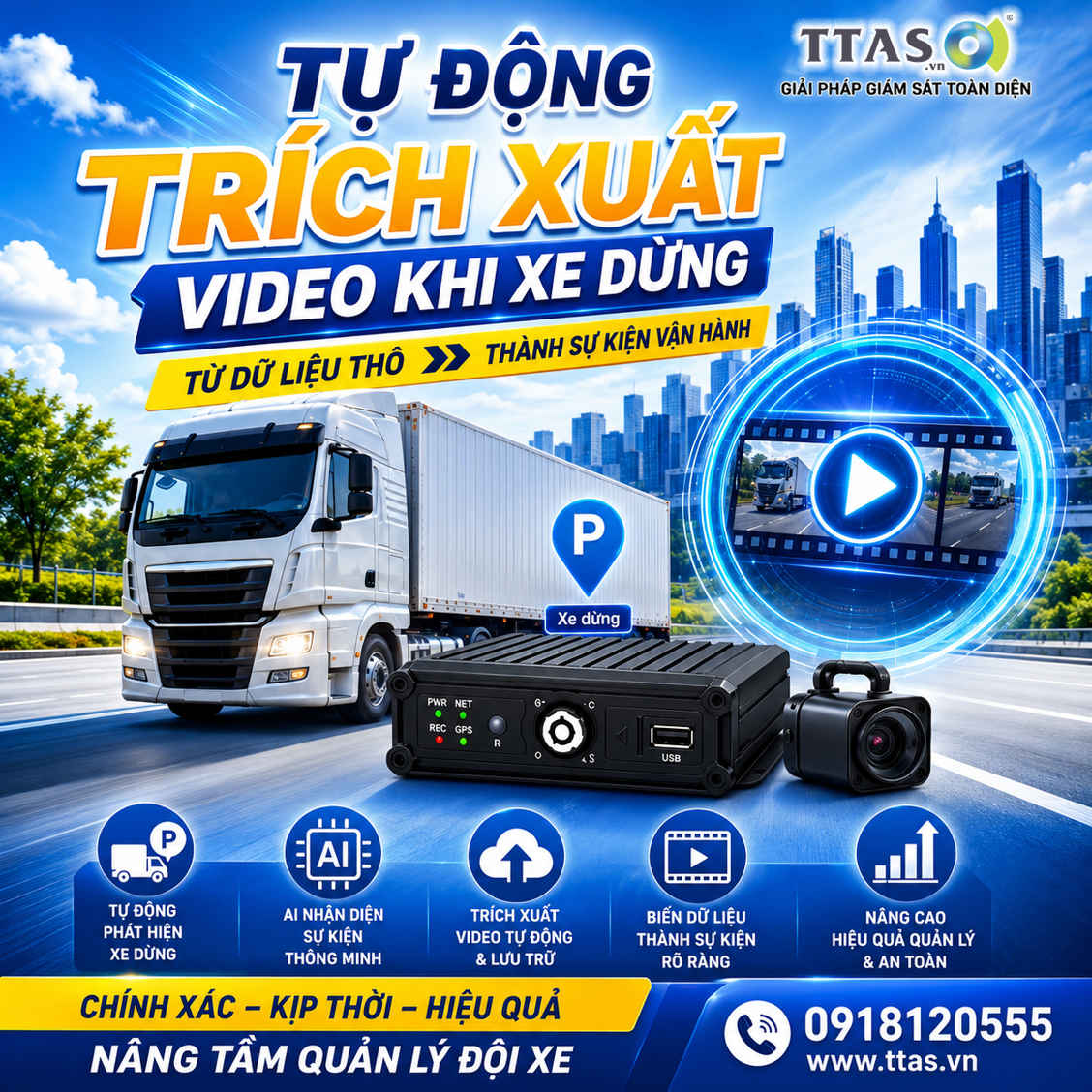 Tự động trích xuất video khi xe dừng – từ dữ liệu thô thành sự kiện vận hành