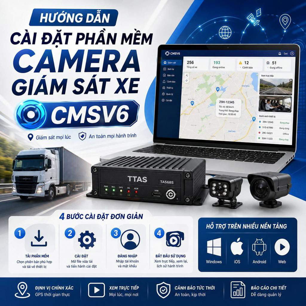 Hướng dẫn cài đặt phần mềm camera giám sát xe CMSV6