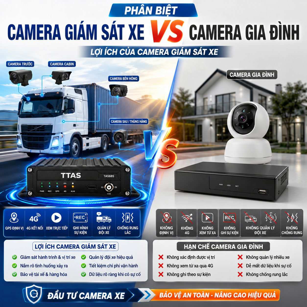 Phân biệt Camera giám sát xe và camera gia đình. Lợi ích của camera giám sát xe