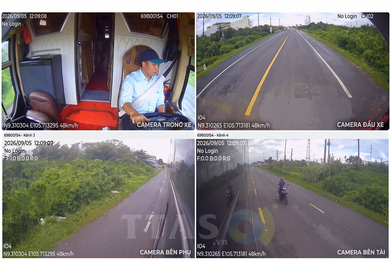 4 camera giám sát xe khách giường nằm Tuấn Hưng
