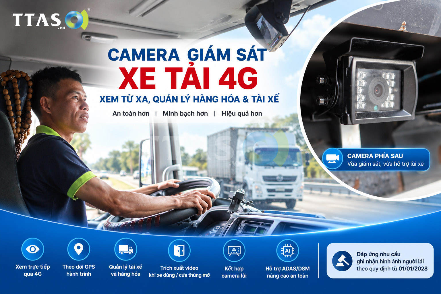 Camera Giám Sát Xe Tải 4G – Xem Từ Xa, Quản Lý Hàng Hóa &amp; Tài Xế