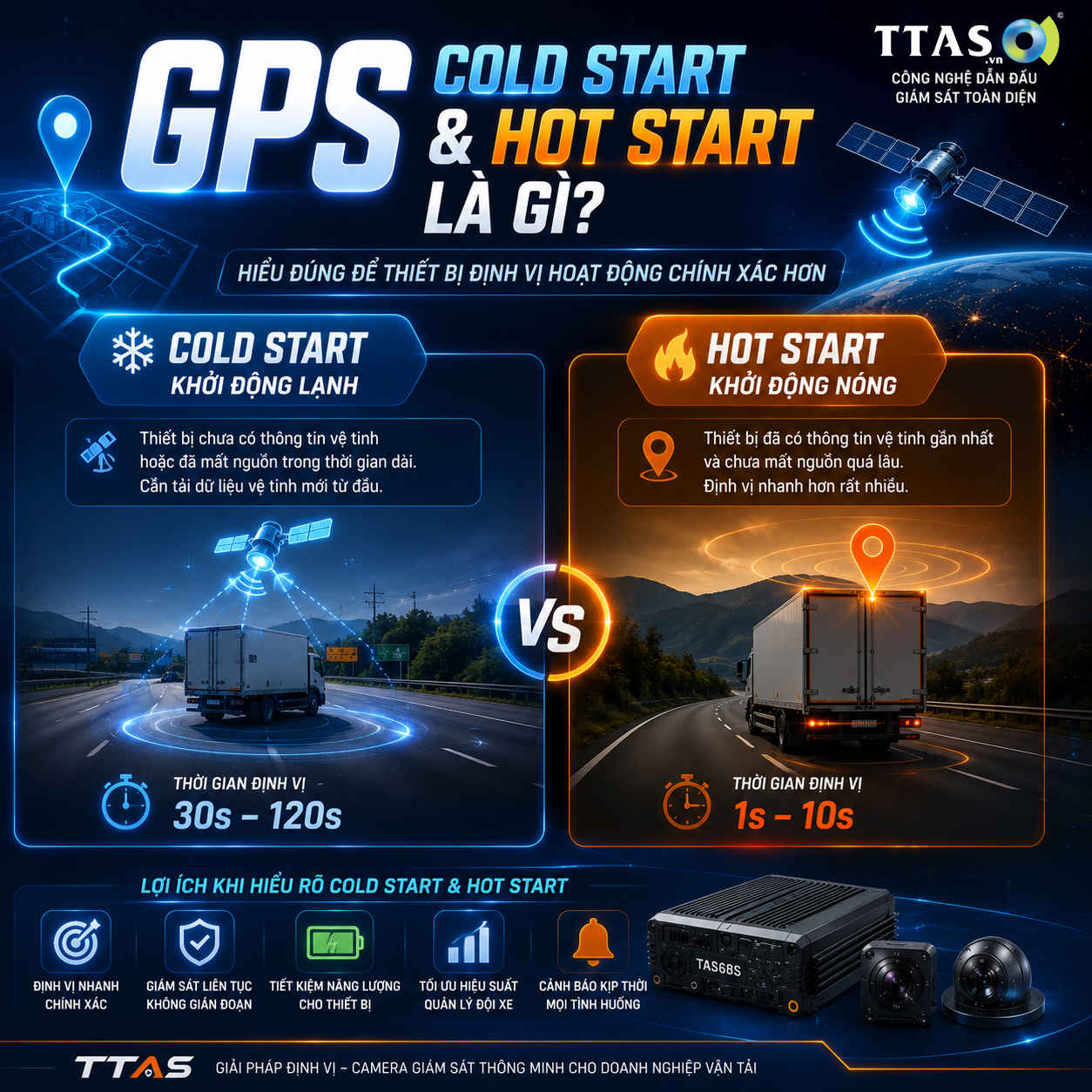 Khái niệm GPS Cold Start và Hot Start trong thiết bị định vị xe ô tô, xe tải